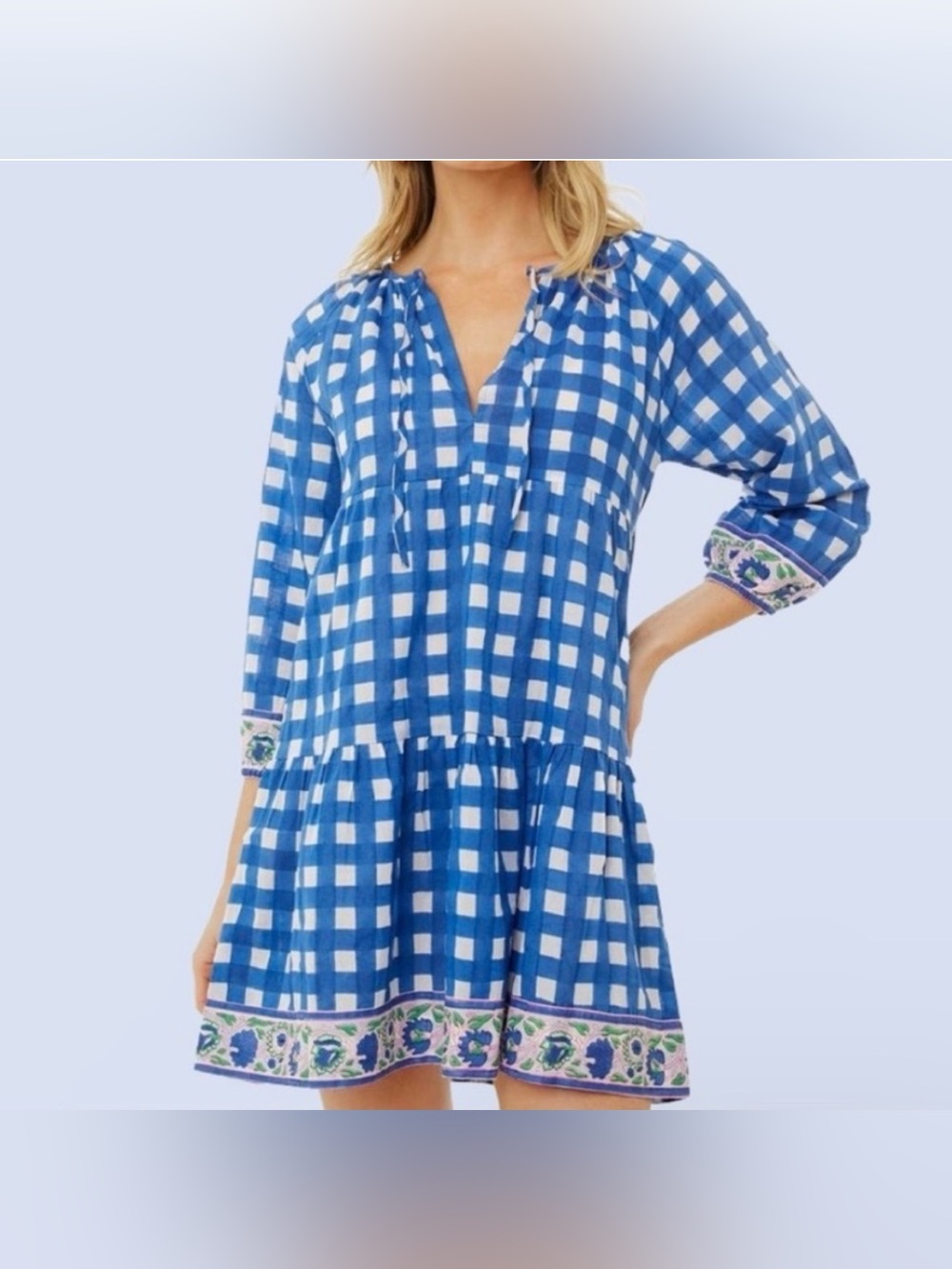 SZ Blockprints Gingham Mini Dress M